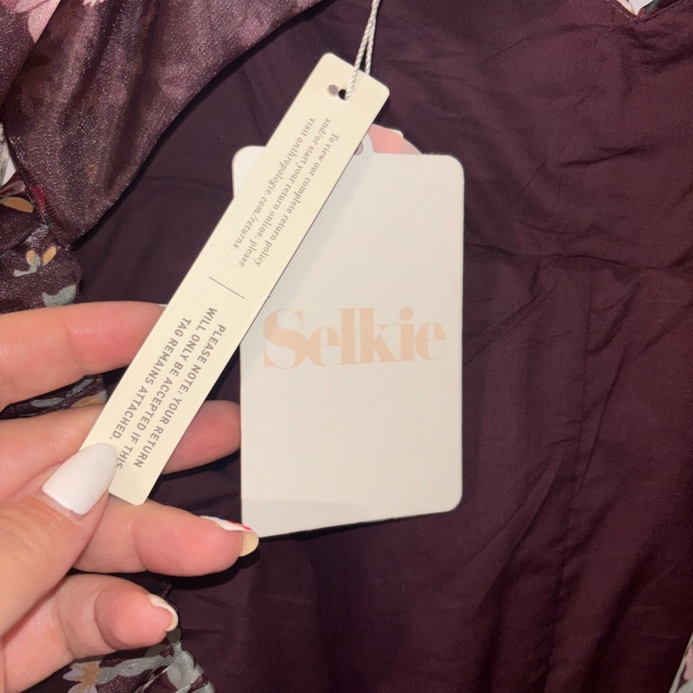 Selkie Puff Sleeve Mini Dress Moonlight Anthropologie Purple Floral (NWT) - Picture 5 of 5